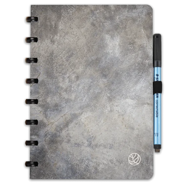 Löschbares Tagebuch mit Agenda-Blättern von Greenstory mit Concrete Grey Einband A5